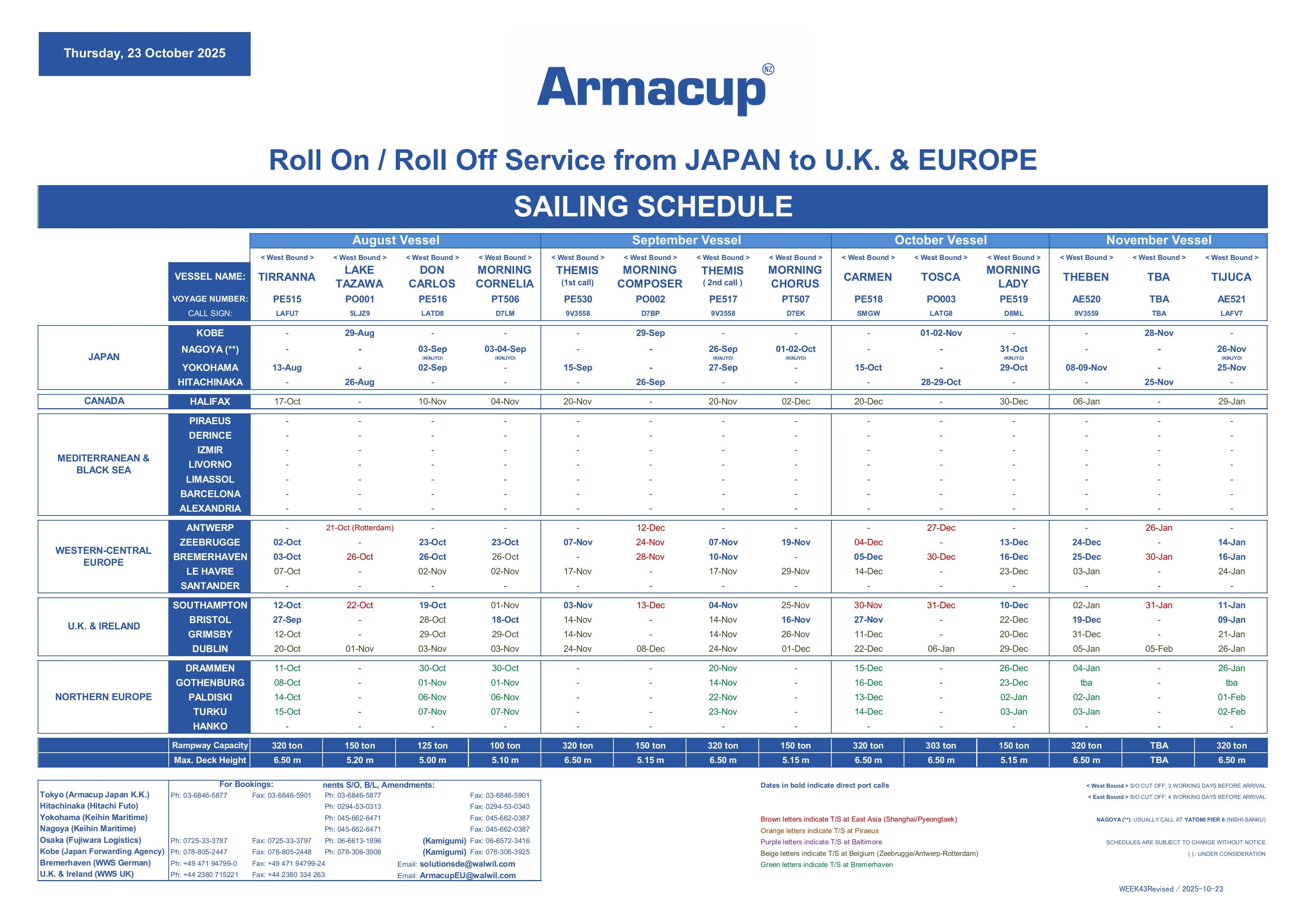 SailingScheduleEurope2025.10.23